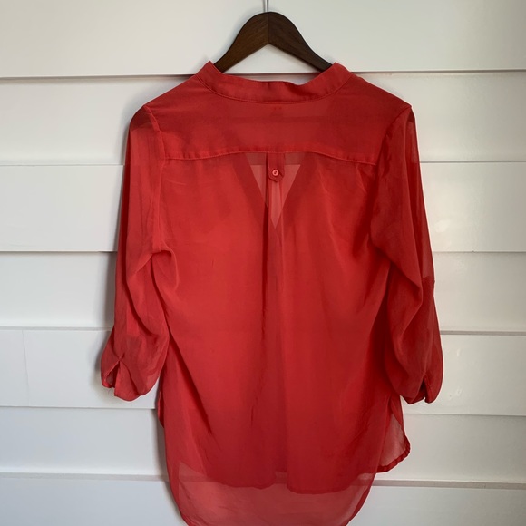 (NWOT) Bee Stitched // Sheer Coral Blouse - Picture 3 of 4